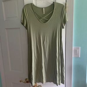 Olive Green T-Shirt Dress